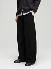Men's Casual Solid Drawstring Elastic-Waist Brushed-Soft Pants