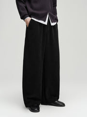 Men's Casual Solid Drawstring Elastic-Waist Brushed-Soft Pants