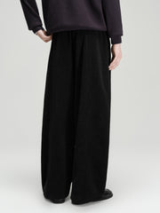 Men's Casual Solid Drawstring Elastic-Waist Brushed-Soft Pants