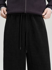 Men's Casual Solid Drawstring Elastic-Waist Brushed-Soft Pants