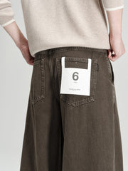 Men's Casual Brown 100% Cotton Curved-Leg Pants