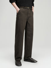 Men's Vintage Dark Brown Studded Jeans