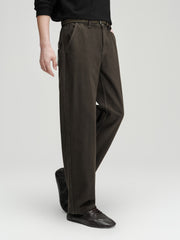 Men's Vintage Dark Brown Studded Jeans