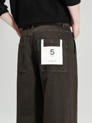 Men's Vintage Dark Brown Studded Jeans