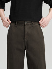 Men's Vintage Dark Brown Studded Jeans