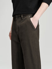Men's Vintage Dark Brown Studded Jeans