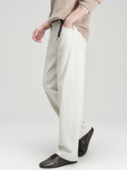 Men's Casual White High-Density Twill Denim Pants