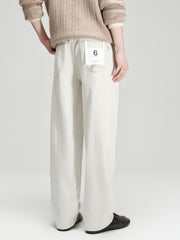 Men's Casual White High-Density Twill Denim Pants