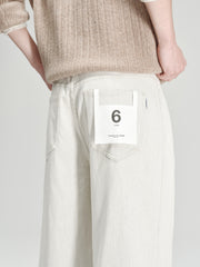 Men's Casual White High-Density Twill Denim Pants