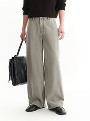 Men's Vintage Light Grey Denim Studded Jeans