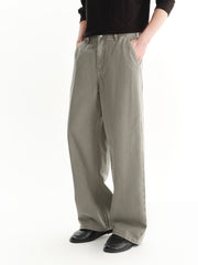 Men's Vintage Light Grey Denim Studded Jeans