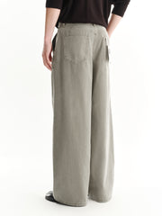 Men's Vintage Light Grey Denim Studded Jeans