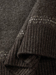 Men's Casual Fair Isle Color-Block Knit Cardigan