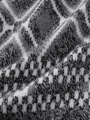 Men's Casual Grey Fair Isle Pattern Knit Cardigan