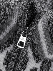 Men's Casual Grey Fair Isle Pattern Knit Cardigan