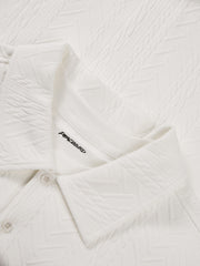 Men's Preppy White Faux-Layer Cable-Knit Sweater