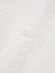 Men's Preppy White Faux-Layer Cable-Knit Sweater