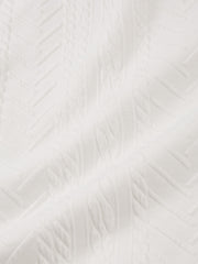 Men's Preppy White Faux-Layer Cable-Knit Sweater