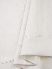 Men's Preppy White Faux-Layer Cable-Knit Sweater