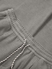 Men's Casual Grey Elastic-Waist Pants