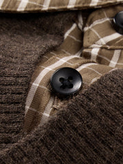 Men's Old Money Style Wool-Blend Shirt-Style Knit Top