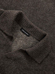 Men's Relaxed Wool-Blend Chevron-Stripe Knit Polo