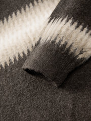 Men's Relaxed Wool-Blend Chevron-Stripe Knit Polo