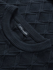 Men's Casual Diamond-Pattern 3D-Texture Knit Top