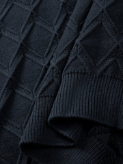 Men's Casual Diamond-Pattern 3D-Texture Knit Top