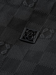 Men's Casual Black Geometric Shadow-Pattern Puffer Jacket