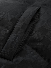 Men's Casual Black Geometric Shadow-Pattern Puffer Jacket