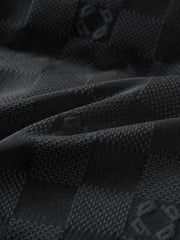 Men's Casual Black Geometric Shadow-Pattern Puffer Jacket
