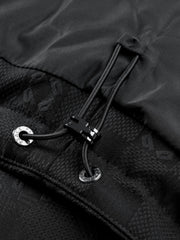 Men's Casual Black Geometric Shadow-Pattern Puffer Jacket