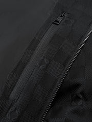 Men's Casual Black Geometric Shadow-Pattern Puffer Jacket