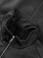 Men's Casual Burnished Goatskin Leather Jacket