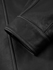 Men's Casual Burnished Goatskin Leather Jacket