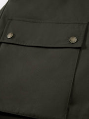 Men's Barn-Style Contrast-Collar Utility Jacket-Style Down Jacket