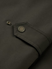Men's Barn-Style Contrast-Collar Utility Jacket-Style Down Jacket