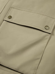 Men's Barn-Style Contrast-Collar Utility Jacket-Style Down Jacket