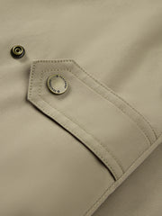 Men's Barn-Style Contrast-Collar Utility Jacket-Style Down Jacket