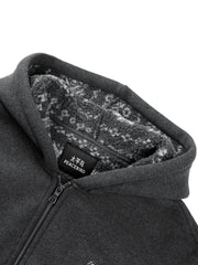 Men's Casual Jacquard Fleece Hooded Jacket