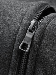 Men's Casual Jacquard Fleece Hooded Jacket