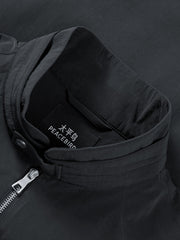 Men's Casual Dark Blue Stand-Collar Padded Jacket