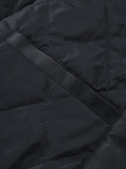 Men's Casual Dark Blue Stand-Collar Padded Jacket