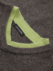 Men's Casual Wool-Blend V-Neck Faux-Layer Knit Top