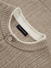 Men's Casual Henley Neck Faux Two-Piece Knit Top