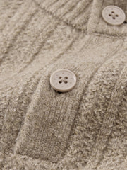 Men's Casual Henley Neck Faux Two-Piece Knit Top