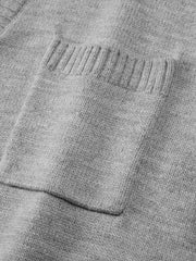 Men's Commuter Grey Faux-Layer Plaid-Collar Knit Top