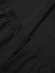 Men's Casual Silk-Blend Black Tapered Pants