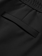 Men's Casual Silk-Blend Black Tapered Pants